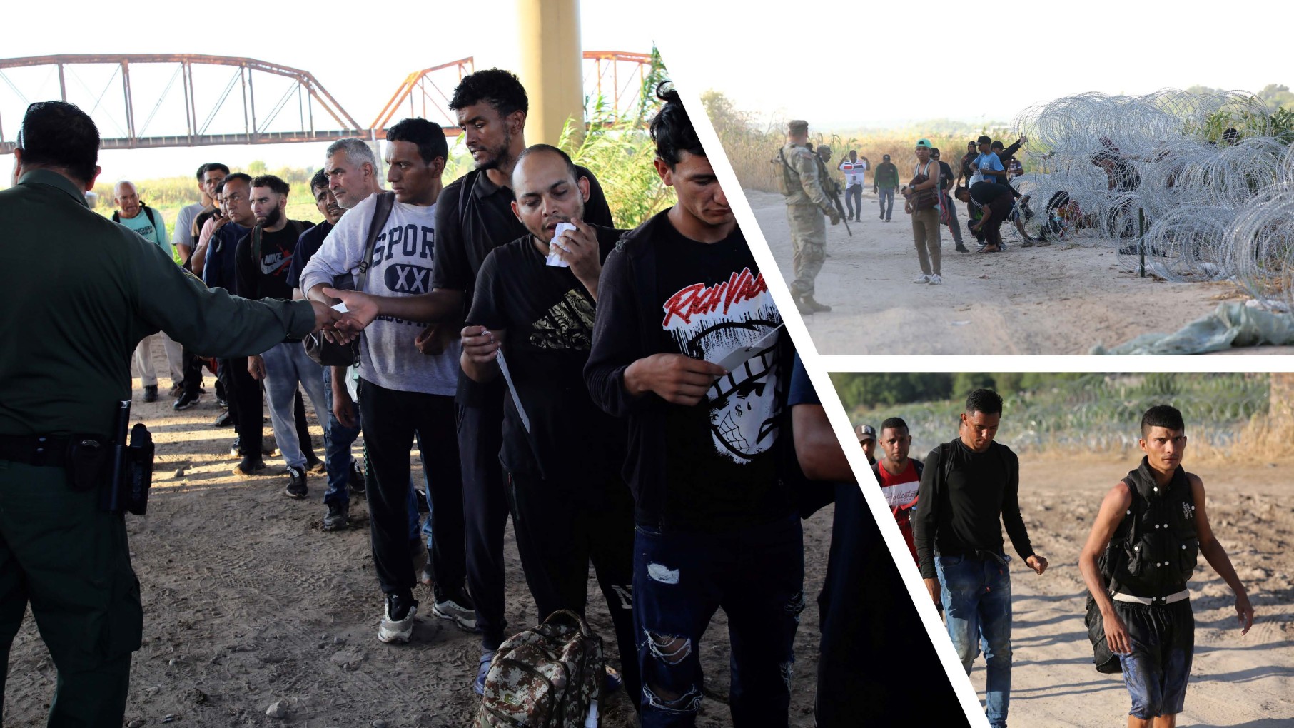 Illegal Immigrants Crossing Border